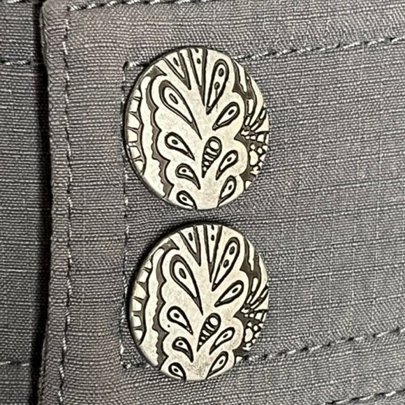 PrAna Nylon Mid-Rise Elastic Cuff Hiking Climbing Capris - Gray - 12 - Picture 7 of 9